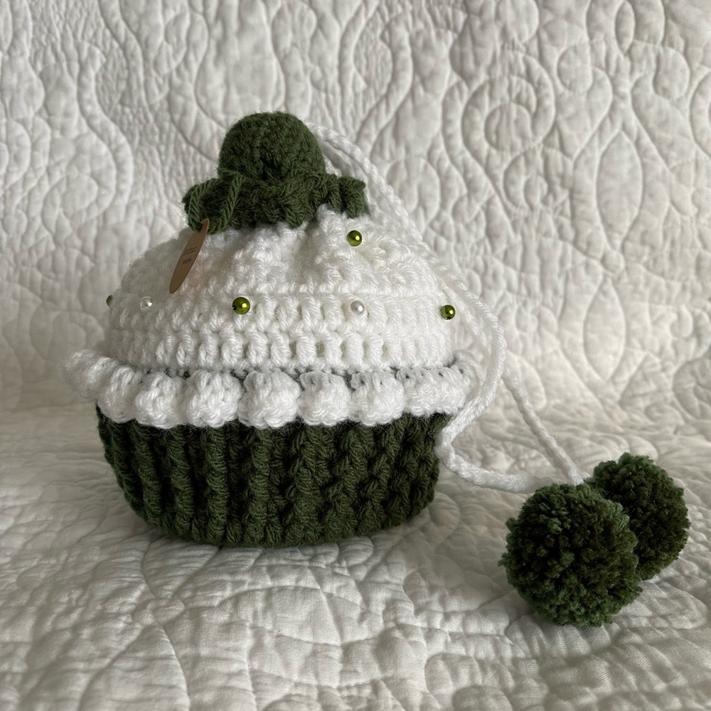 Pouch mini bag crochet drawstring cupcake - Picture 8 of 8